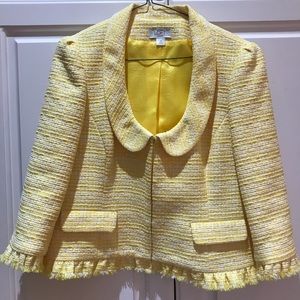 Ann Taylor Loft Yellow/ White Jacket